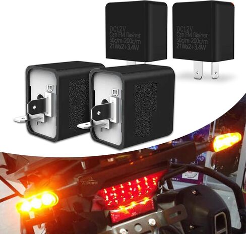 4PCS LED Flasher Relay, 2 Pin Electronic LED Flasher Relay, Motorcycle Indicator Turn Signal Flasher Relay, 2-Pin 12V Speed Adjustable LED Electronic Flasher Relay for Most Cars Motorcycles (Black) in Saudi Arabia