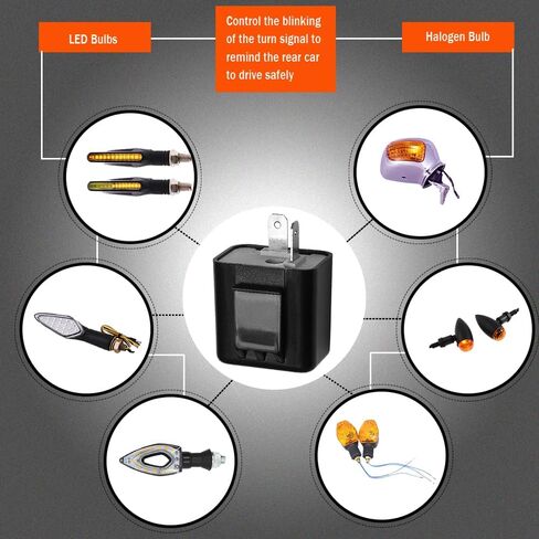 4PCS LED Flasher Relay, 2 Pin Electronic LED Flasher Relay, Motorcycle Indicator Turn Signal Flasher Relay, 2-Pin 12V Speed Adjustable LED Electronic Flasher Relay for Most Cars Motorcycles (Black) in Saudi Arabia