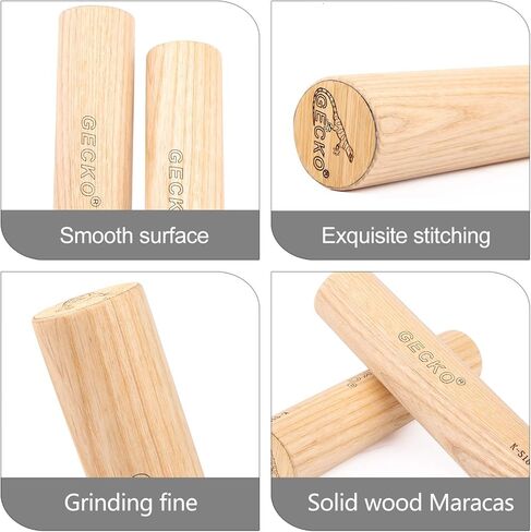 أداة قرع بمطرقة رملية من جيكو، ماراكاس خشبية طبيعية، تستخدم في العروض الحية والحفلات الموسيقية، مناسبة لعازفي الطبول كاهون وعازفي الجيتار والمغنيين (7 × 1.9 بوصة) in Kuwait