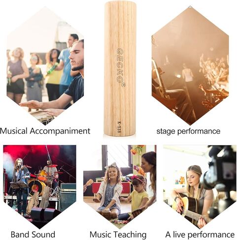 أداة قرع بمطرقة رملية من جيكو، ماراكاس خشبية طبيعية، تستخدم في العروض الحية والحفلات الموسيقية، مناسبة لعازفي الطبول كاهون وعازفي الجيتار والمغنيين (7 × 1.9 بوصة) in Kuwait