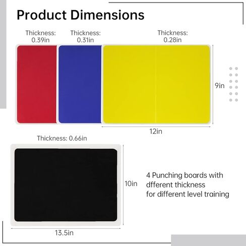 4 قطع من ألواح اللكم القابلة للكسر، لوحات أهداف الفنون القتالية، ألواح كسر تدريب التايكوندو كاراتيه، مع غطاء من إسفنج EVA، للأطفال والكبار، 4 أحجام لمستويات مختلفة in Kuwait