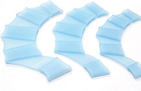 3 Pairs Silicone Swimming Gloves Webbed Aquatic Swim Training Gloves Water Resistance Fitness Paddle Aerobics for Men Women Kids Family in Kuwait