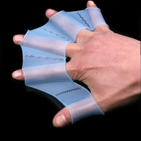 3 Pairs Silicone Swimming Gloves Webbed Aquatic Swim Training Gloves Water Resistance Fitness Paddle Aerobics for Men Women Kids Family in Kuwait