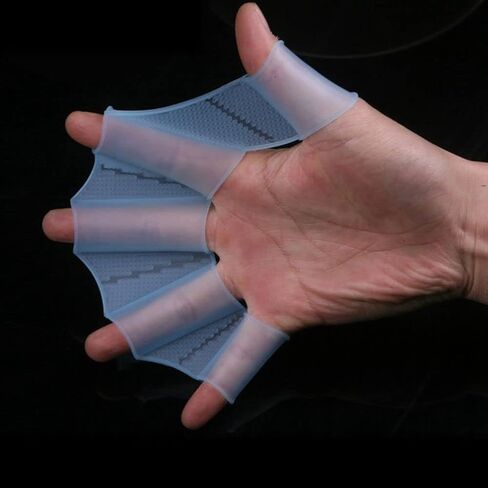 3 Pairs Silicone Swimming Gloves Webbed Aquatic Swim Training Gloves Water Resistance Fitness Paddle Aerobics for Men Women Kids Family in Kuwait