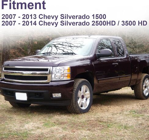 المصباح الأمامي مناسب لـ 07-13 Silverado 2007 2008 2009 2010 2011 2012 2013 Chevy Silverado 1500 / 2500HD / 3500HD & 2014 سائق طراز الجسم القديم وجانب الركاب (عاكس كهرماني مبيت من الكروم) in Kuwait