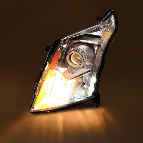 DWVO Headlight Assembly Compatible with 2010 2011 2012 2013 2014 2015 2016 Cadillac SRX 10 11 12 13 14 15 16 Black Housing Clear Lens (Models Halogen Headlights Only) in Saudi Arabia
