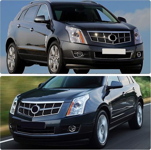 DWVO Headlight Assembly Compatible with 2010 2011 2012 2013 2014 2015 2016 Cadillac SRX 10 11 12 13 14 15 16 Black Housing Clear Lens (Models Halogen Headlights Only) in Saudi Arabia