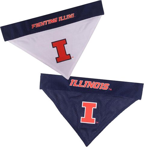 Pets First Collegiate Pet Accessories, Reversible Bandana, Illinois Fighting Illini, Large/X-Large in Saudi Arabia