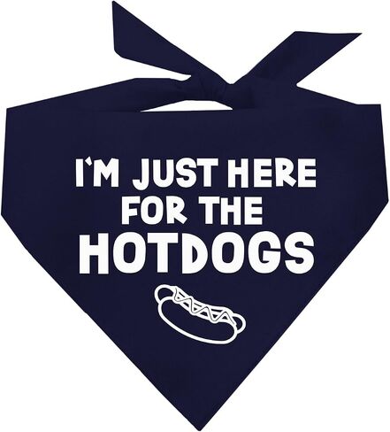 I'm Just Here for The Hot Dogs Fouth of July Dog Bandana (Navy, XS 750) in Saudi Arabia