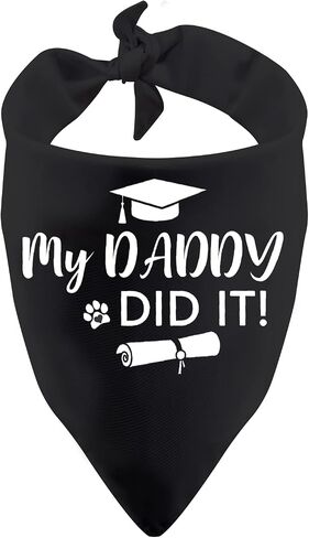 PWHAOO قطعة واحدة من هدية إعلان التخرج لأمي/أبي، باندانا التخرج للكلاب (did it Mommy d) in Kuwait