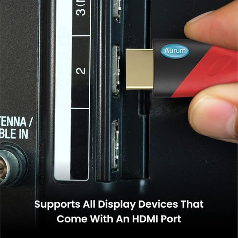كابل HDMI فائق السرعة 4K من Aurum بطول 25 قدم يدعم التلفزيون والألعاب والإيثرنت وHDR وARC وUHD و3D وHDTV و10.2 جيجابت في الثانية متوافق مع الكمبيوتر الشخصي والكمبيوتر المحمول PS3 وPS4 وXbox وRoku وBlue-ray، 3 علية in Saudi Arabia
