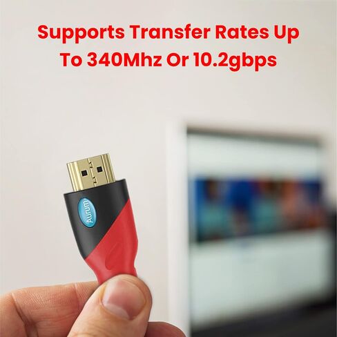 كابل HDMI فائق السرعة 4K من Aurum بطول 25 قدم يدعم التلفزيون والألعاب والإيثرنت وHDR وARC وUHD و3D وHDTV و10.2 جيجابت في الثانية متوافق مع الكمبيوتر الشخصي والكمبيوتر المحمول PS3 وPS4 وXbox وRoku وBlue-ray، 3 علية in Saudi Arabia