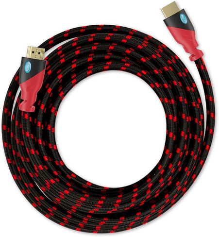 كابل HDMI فائق السرعة 4K من Aurum بطول 25 قدم يدعم التلفزيون والألعاب والإيثرنت وHDR وARC وUHD و3D وHDTV و10.2 جيجابت في الثانية متوافق مع الكمبيوتر الشخصي والكمبيوتر المحمول PS3 وPS4 وXbox وRoku وBlue-ray، 3 علية in Saudi Arabia
