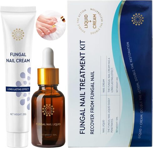 Toenail Fungus Treatment for Toenail and Fingernails: Fungus Nail Treatment Liquid 15ML and Antifungal Nail Repair Cream 20G - Nail Fungus Treatment Extra Strength - Plant Extract Ingredients in Saudi Arabia