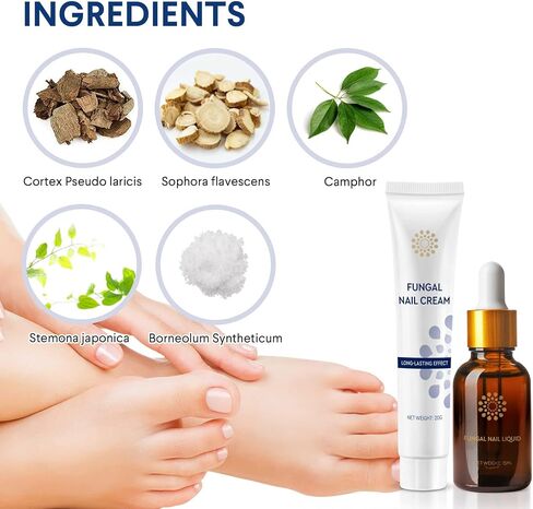 Toenail Fungus Treatment for Toenail and Fingernails: Fungus Nail Treatment Liquid 15ML and Antifungal Nail Repair Cream 20G - Nail Fungus Treatment Extra Strength - Plant Extract Ingredients in Saudi Arabia