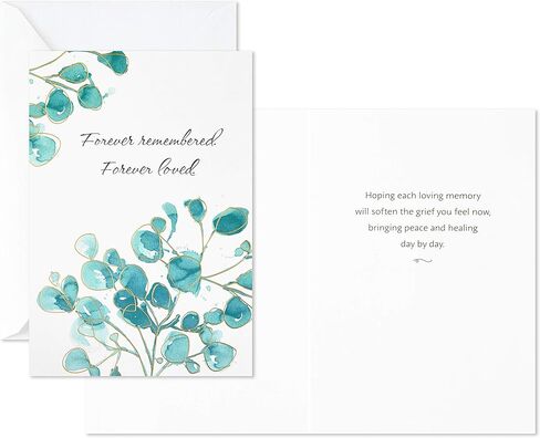 Hallmark Sympathy Cards Assortment, Watercolor Nature (12 Assorted Thinking of You Cards with Envelopes) & DaySpring Assorted Religious Sympathy Cards, Floral Wreaths (12 Cards with Envelopes) in Saudi Arabia