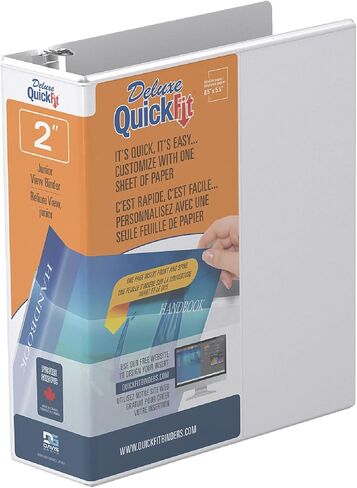 Davis Group QuickFit Junior Binder, Premium Small Clear-View 3-Ring Binder for School, Office, or Home, Made in Canada, 5.5" x 8.5", White in Saudi Arabia
