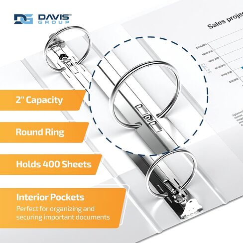 Davis Group QuickFit Junior Binder, Premium Small Clear-View 3-Ring Binder for School, Office, or Home, Made in Canada, 5.5" x 8.5", White in Saudi Arabia