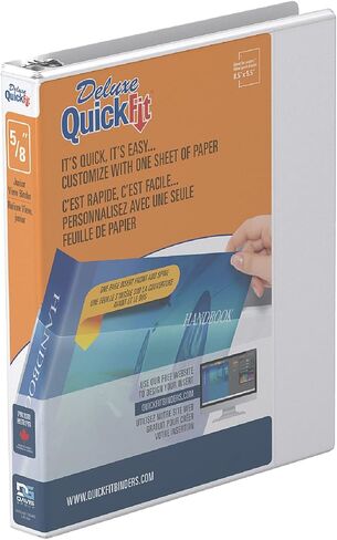 Davis Group QuickFit Junior Binder, Premium Small Clear-View 3-Ring Binder for School, Office, or Home, Made in Canada, 5.5" x 8.5", White in Saudi Arabia