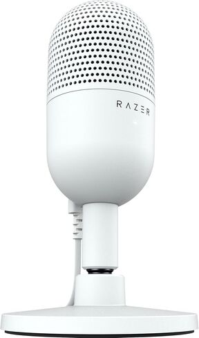 Razer Seiren V3 Mini USB Microphone, Supercardioid Condenser Mic, White | Tap-to-Mute Sensor with LED Indicator, Shock Absorber, Ultra Compact, Works with OBS, Discord, Zoom, Teams in Saudi Arabia