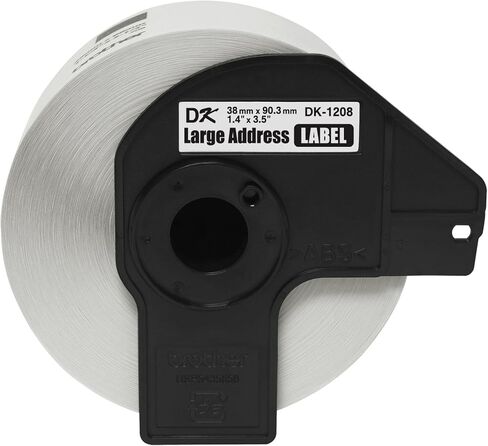 Brother, Die-Cut Large Address Labels, DK-1208, Brother Genuine Labels, Long Lasting Reliability, Die-Cut Large Address Paper Labels, 400 Labels per Roll, (1) Roll per Box in Saudi Arabia
