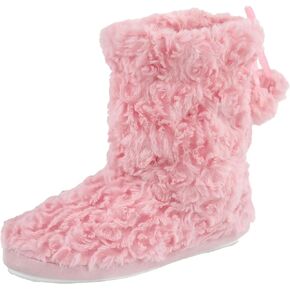 Women's Boots Slippers Fuzzy Warm Memory Foam Indoor House Shoes Booties Slippers with Non-slip Rubber Soles