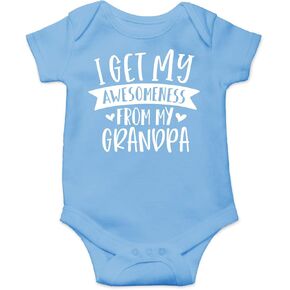 I Get My Awesomeness From My Grandpa - Funny Baby Essentials Bodysuit - Newborn Baby Boy Clothes