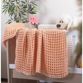 Waffle Weave Receiving Blankets Baby Girl, 100% Cotton Baby Swaddling Blanket, Thermal Baby Cover, Breathable, Ultra Soft, All Seasons, Unisex, Luxury (Mint Green, Baby)