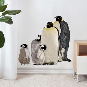 Penguin Family Wall Decal Nursery Animal Wall Sticker Removable Peel and Stick Waterproof Wall Art Decor Stickers for Kids Baby Classroom Living Room Playing Room Bedroom