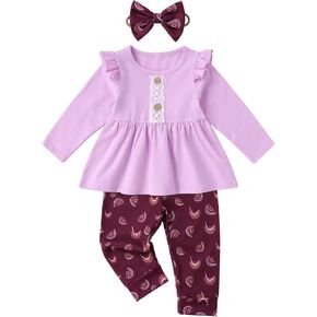 Baby Girl Clothes Toddler Girl Fall Winter Outfits Ruffle Shirt Pants Cute Infant Outfit Set Infant Girl Clothes
