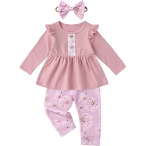 Baby Girl Clothes Toddler Girl Fall Winter Outfits Ruffle Shirt Pants Cute Infant Outfit Set Infant Girl Clothes