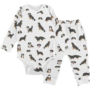 vvfelixl Baby Bodysuits Pants Sets Bernese Mountain Dog Long Sleeve Baby Clothes For Boys Girls 0-24 Months Puppy