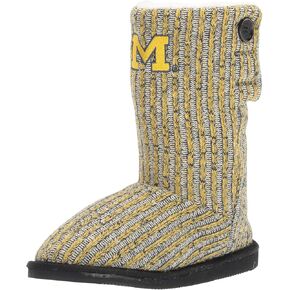 FOCO Women's NCAA College Team Logo Knit High End Colorblend Button Boots