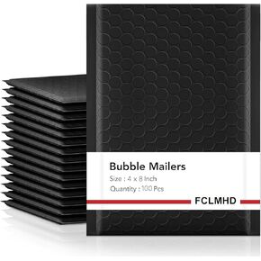 100Pcs 6x10 Inch Poly Bubble Mailer Waterproof Envelopes Shipping Envelopes Bags black padded bubble envelopes for Shipping/Packaging/Mailing Self Seal -Black