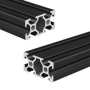 2040 Aluminum Extrusion 27.56 inch / 700mm Length V Slot Black 2 Pack, Extruded Aluminum 20mm x 40mm 20 Series V Type Profiles Anodized European Standard Linear Rail Frame 2Pcs