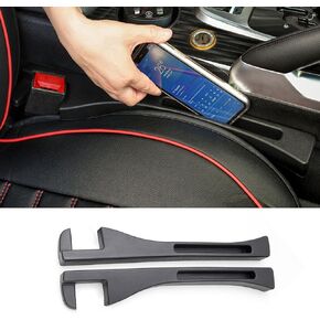 2 Pack Car Console Gap Filler,Car Seat Gap Filler with Storage Box,Fill The Gap Between Seat and Console,Prevent Things from Dropping,Convenient to Storage Keys and Phone(Black with Storage)