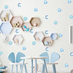 7 Sheets 84 Pcs Golden Bright Yellow Watercolor Polka Dot Wall Sticker, sacinora DIY Circle Art Wall Decal Removable Vinyl Peel and Stick for Nursery Closet Refrigerator Living Room Bedroom Decoration