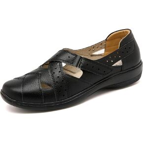 Mishansha Women's Slip On Loafers Closed Toe Flat Sandals Comfort Walking Shoes