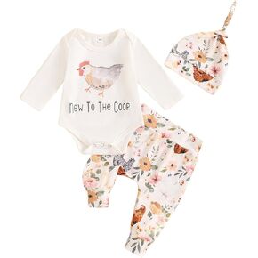 Newborn Baby Boy Clothes Letter Print Long Sleeve Romper Pants And Hat Infant Fall Outfits Baby Coming Home Outfit in Kuwait