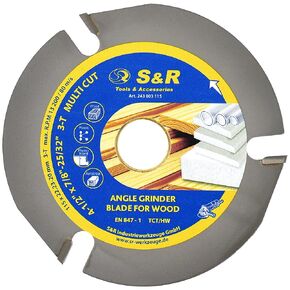 S&R HM Cutting Disc 4.5 inches Including Reducing Ring, Multi Cut Circular Saw Blade for Angle Grinders