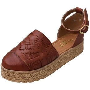 Macarena Collection Huarache Sandal Colorful Leather Mexican Style Color Tan 02