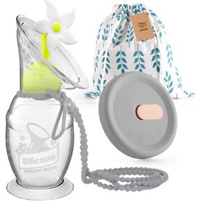 مضخة حليب يدوية من هاكا سعة 150 مل مع سدادة على شكل زهرة وغطاء سيليكون وحزام سيليكون مجموعة أساسيات الرضاعة الطبيعية in Kuwait