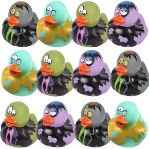 ArtCreativity 2 Inch Zombie Rubber Duckies for Kids, Pack of 12, Variety of Designs and Colors, Trick or Treat Supplies, Goodie Bag Fillers, Party Favors, Halloween Themed Bathtub Toys