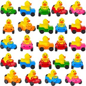 DEEKIN 24 Pcs Rubber Ducks Drivers 5 Classic Colors 2.8 Inch Gifts for Drivers Car Rubber Ducks for Ducking Duck for Party Favors