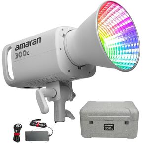Aputure Amaran 300c RGB COB Video Light Bowen Mount,300w Photography Lighting Kit,App Control,2,500K to 7,500K Led Studio Light for Live Streaming,Video Recording,Content Creation,Tiktok (White)