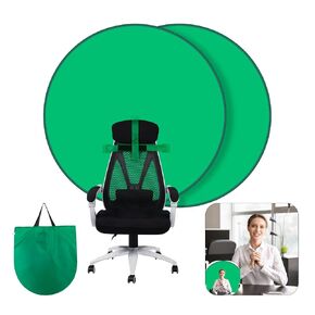 Portable Green Screen Chair,GRABADO 56 in Greenscreen Backdrop with Stand,Collapsible Small Green Background,Chroma Key,Background Screen for Photography Streaming Gaming Zoom Video Chats and Meeting