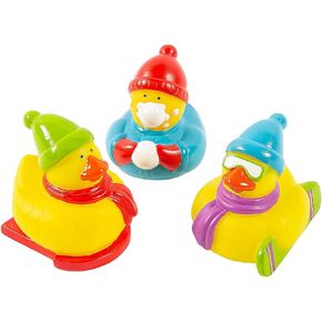 Fun Express Winter Sports Rubber Duckies - Toys - 12 Pieces