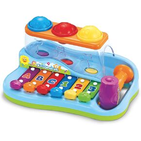 Pop 'N Play Pound a Ball Toy for Toddlers 1-3 – Xylophone Baby Musical Toy Play Station – 6 Piano Keys, Colorful Balls, Exciting Hammer Toy - Fun to Play, Learn & Develop Fine Motor Skills