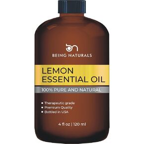 زيت الليمون العطري العضوي - حجم كبير 118 مل - نقي وطبيعي 100% - زيت طبيعي ممتاز مع قطارة زجاجية (زيت الليمون) in Kuwait