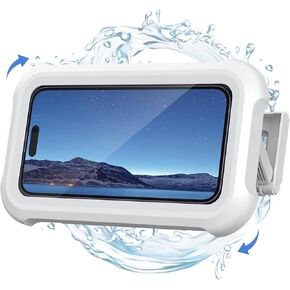 Lamicall Waterproof Shower Phone Holder - 480° Rotatable Retractable Adjustable Shower Phone Case Holder, Bathroom Wall Phone Mount Stand Water Proof Case, Shower Accessories for 4-7" Phones